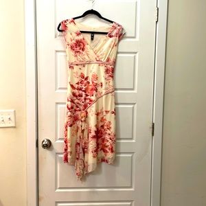 Windsor Brand pink and cream floral patterned dress.